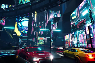 design cyberpunk city 3d environment and walk through video, scifi environment