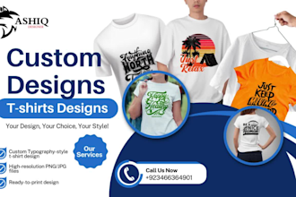 design custom and trendy t shirts with unique typography and designs
