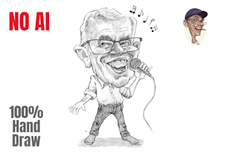 draw a pencil custom caricature from photo
