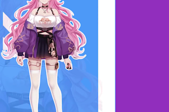 vtuber live2d model,rig,anime, vbridger,prprlive,kawaii,obs,vtuber anime,chibi