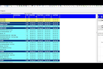 prepare construction schedule in primavera p6 and ms project