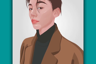 draw a vector cartoon portrait or family from your photo