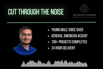 do youthful millennial english male commercial voice over