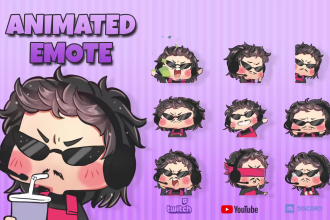 make insanely cute animated emote for kick, twitch