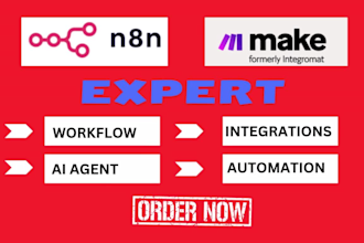 automate your business workflows with n8n, n8n ai agent make integromat make com