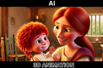 create mind blowing gen 3 ai bible story 3d  cartoon film ai animation ai art