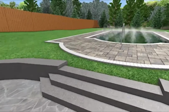 create 3d landscape design front yard backyard pool deck as landscape architect