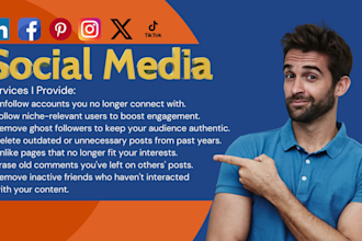 manually follow or unfollow followings delete unwanted social media posts