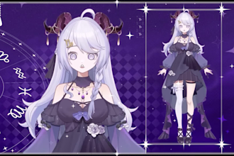 design and rig live2d vtuber model, 2d vtuber, vtuber rigging, vtuber commission