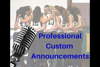 record a sports team pa announcement