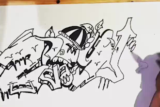 hand draw your brand, and name in graffiti time lapse video