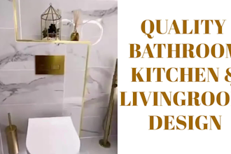 do 3d interior design, redesign for bathroom, kitchen, bedroom and 3d rendering