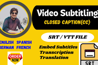 add perfectly subtitle and closed captions to english, spanish, german, french
