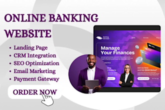 build online banking website design landing page online banking app integration