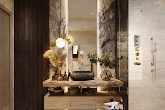 do lux bathroom design, walk in closet, gaming room, interior design, 3d render