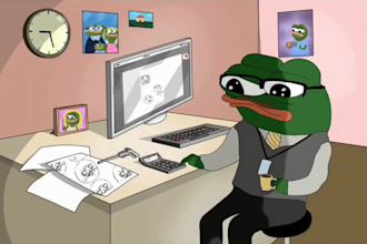 do 2d cartoon memecoin music video, animated music video, 2d memecoin animation