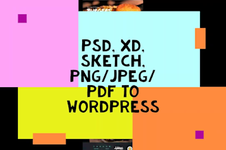 convert PSD, sketch, xd, PDF design to wordpress using elementor pro