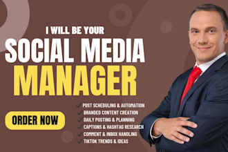 be your social media manager, VA using hootsuite, buffer, hubspot, sprout social