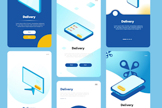 design flat or abstract illustration style for app and web