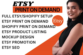 etsy shopify print on demand printify seo shopify etsy product design listing