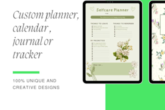 design canva custom planner calender, journal or tracker