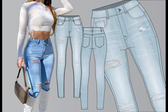 be your fashion designer to make clothing flats and sketches