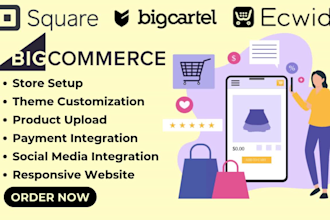 setup ecwid store, design ecwid site, big cartel store square online bigcommerce
