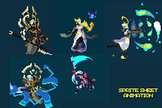 draw pixel art sprite sheet pixel art nft sprite animation game character design