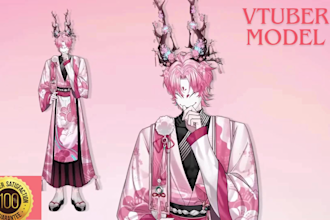 draw quality anime vtuber model rig vtuber character 2dvtuber live2d model