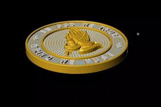 model 3d coin or medallions and bas relief for printing