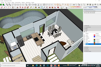 modelo 3d en sketchup a partir de un plano arquitectónico 2d