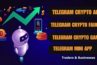 develop telegram crypto mini app, telegram crypto faucet, token faucet website