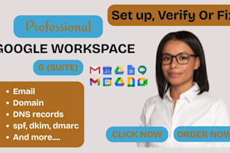 set up verify fix your google workspace email domain dns records spf dkim dmarc