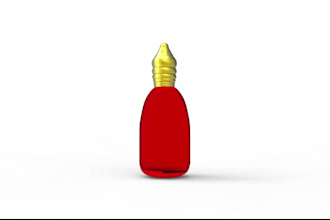 create 3d perfume model and render
