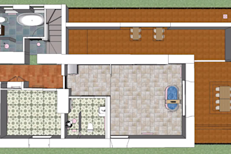 render your plan in  photoshop design and colored floor plan