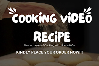 create high quality and tasty cooking recipes for you in 4k