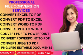 do your any file conversion to other file format excel,word,powerpoint,jpg