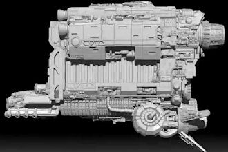sculpt 3d starship model 3d spaceship hard surface model spacecraft 3d printing