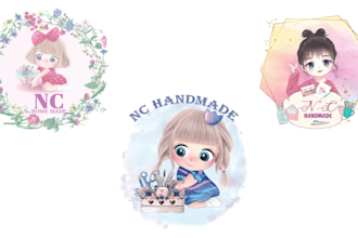design an aesthetic elegant watercolor logo and labels for you