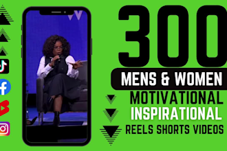 provide 300 mix motivational instagram reels, youtube shorts, tik tok