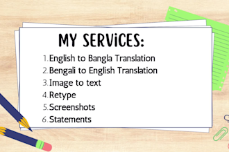 do professionally from english to bangali translation