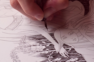 create a beautiful ink illustration