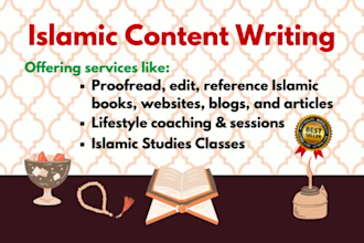 write and proofread islamic content, books, and articles