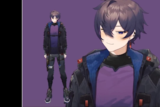 custom 2d vtuber model or do live2d model commission or vtuber rigging