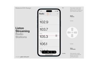 develop an online radio app, music app, podcast app, UI UX for android and IOS