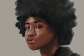 paint a realistic but stylized portrait digitally