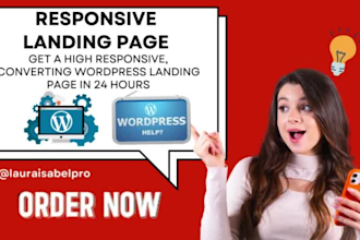 build wordpress landing page design, squeeze page, sales page sales funnel