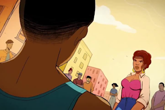 2d music video animation, 2d fighting anime, cartoon lyric video, 2d character