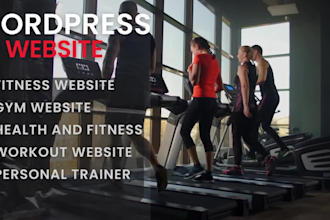 create a professional fitness website, gym website, or personal training site
