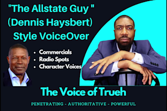record a deep allstate guy style american male voiceover